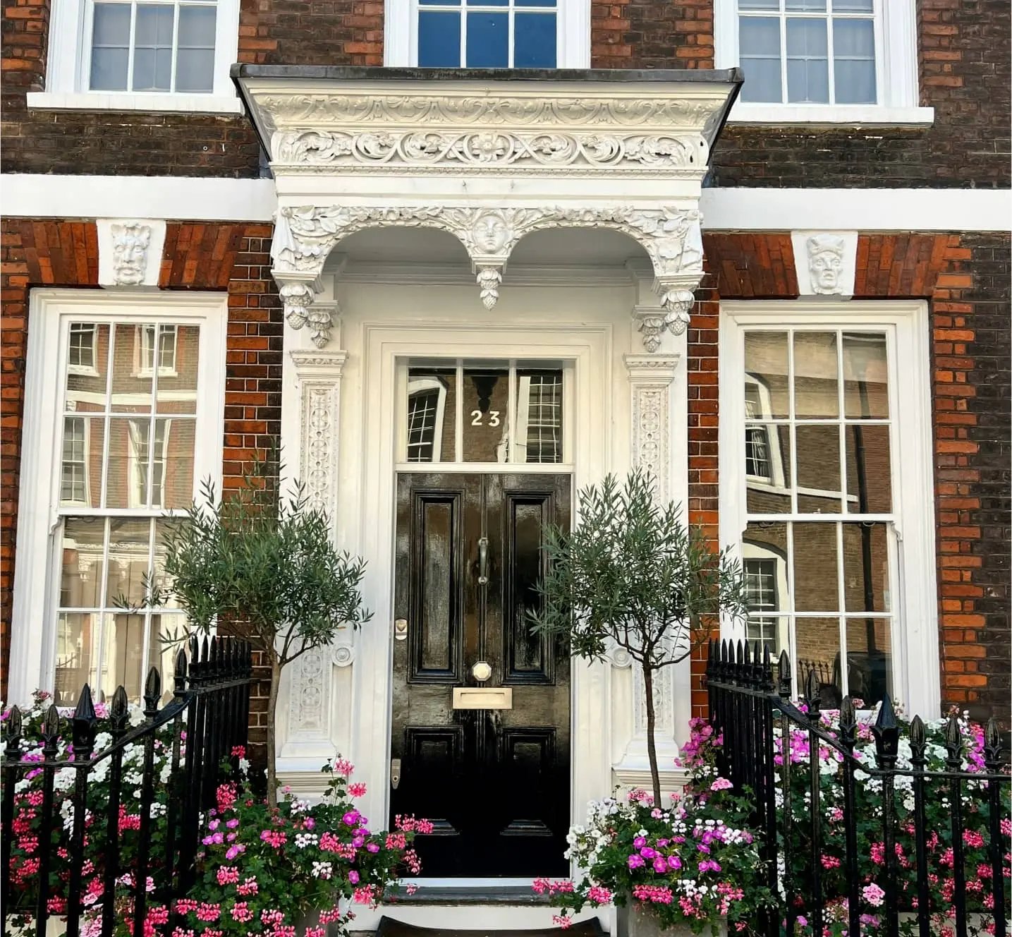 Painted front entrance and exterior woodwork