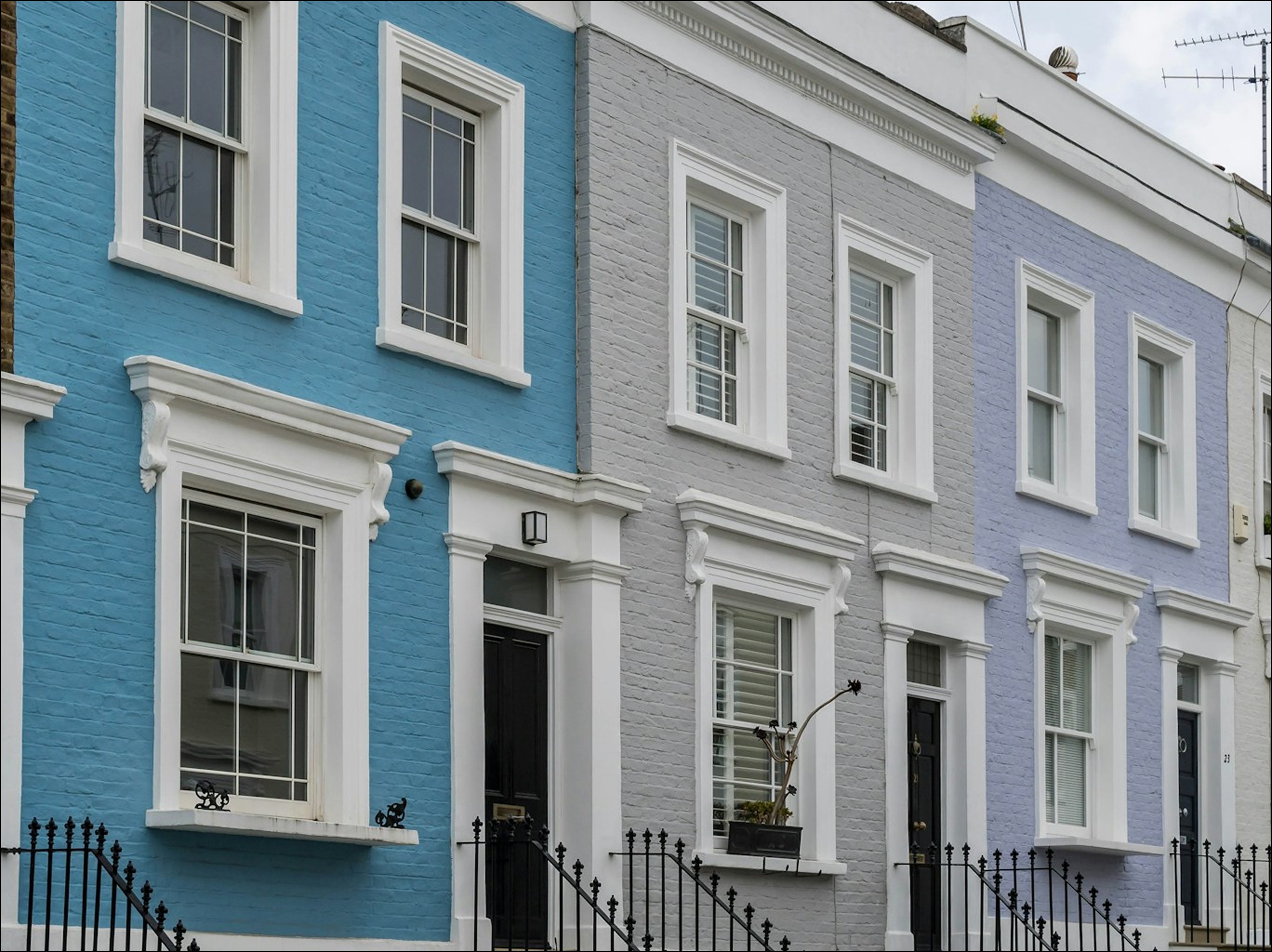 Painted West London house exteriors