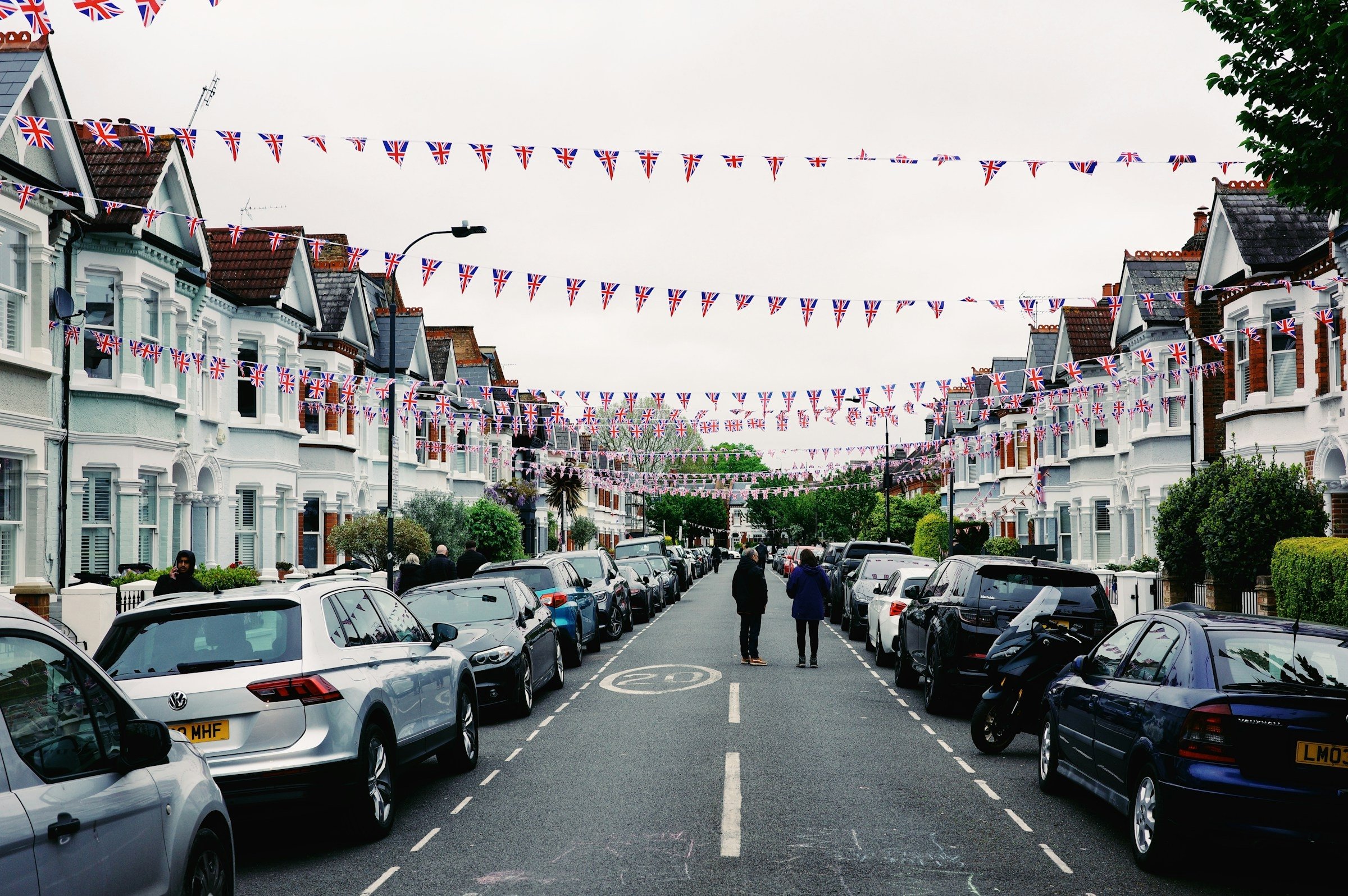 Homes on a residential street in Fulham