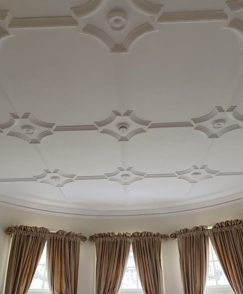Painted decorative ceiling in an interior
