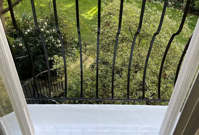 black window railing