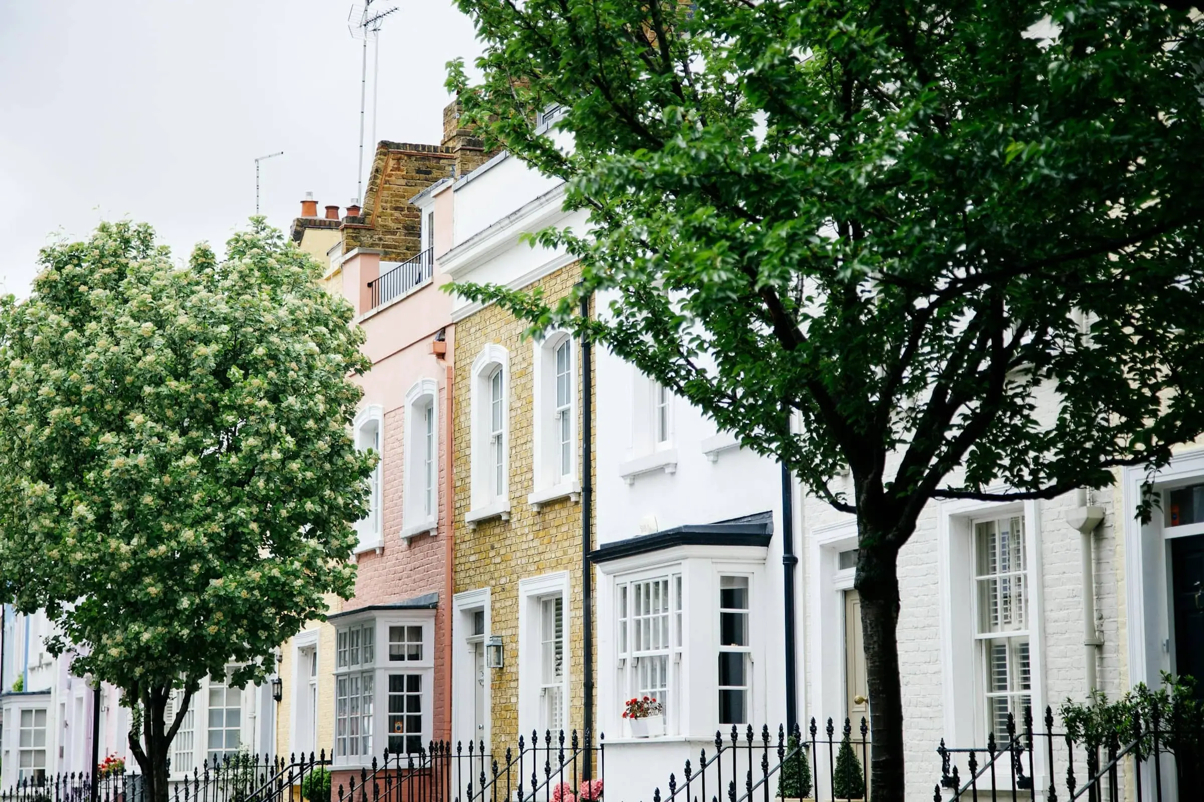 Freshly painted townhouse exterior in Chelsea