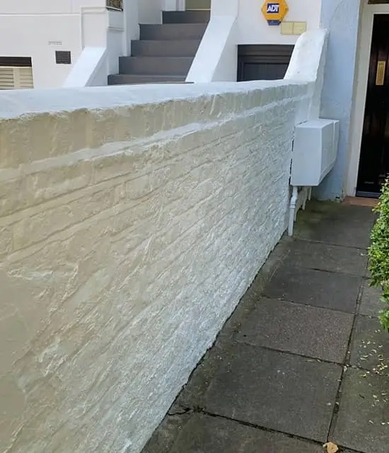newly painted exterior wall